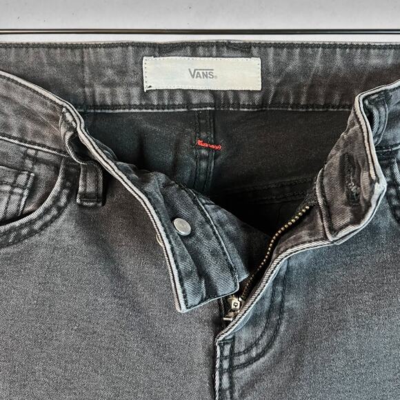 Vans Women's Size 5/27 Low Cut Skinny Distressed Jeans Wash Out Black Stretch - Picture 3 of 6